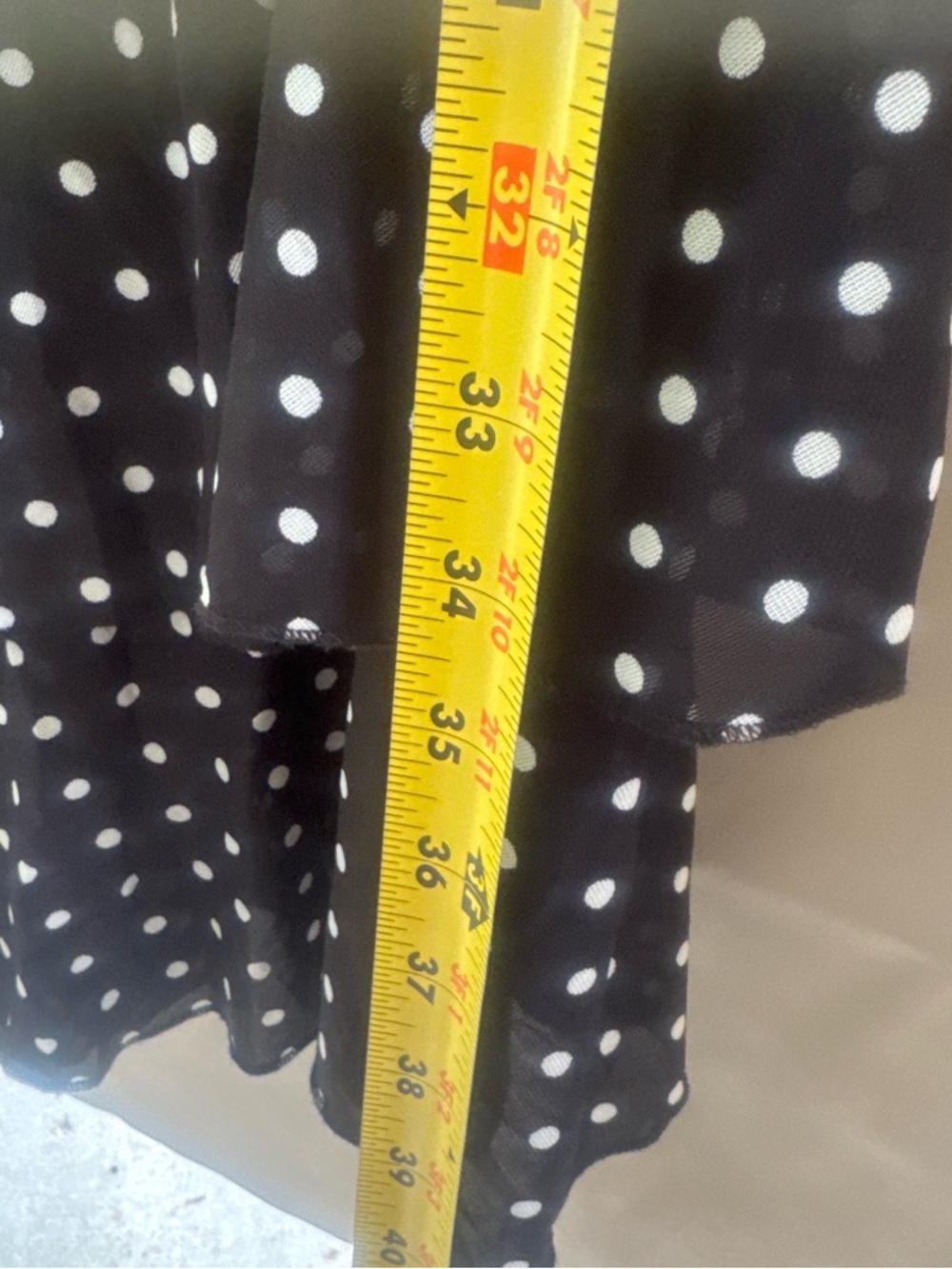 Black Dress with White Polka Dots, Midi - Picture 5 of 7
